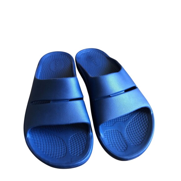 Oofos Ooahh Recovery Sandal Size M7 W9 Unisex Slide Navy Blue Light Comfy Shoe - Picture 11 of 12
